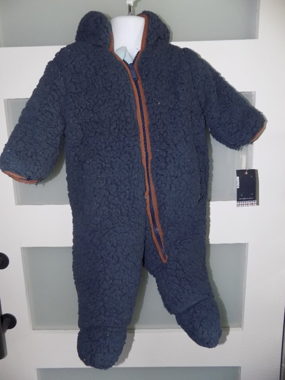 Ben Sherman Baby Unisex Blue Sherpa Pram Size 3/6 Months NEW